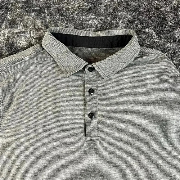 Lululemon Evolution Polo Men's M Gray Short Sleeve Performance Golf Stretch - Picture 1 of 12